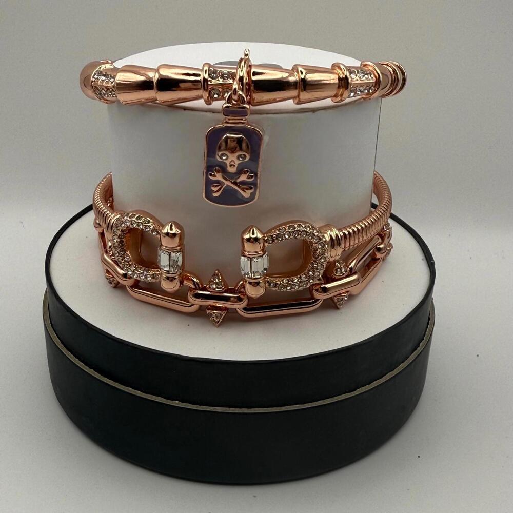 Bomb Party A grave Glow poison bottle Halloween Rose Gold stack bracelets